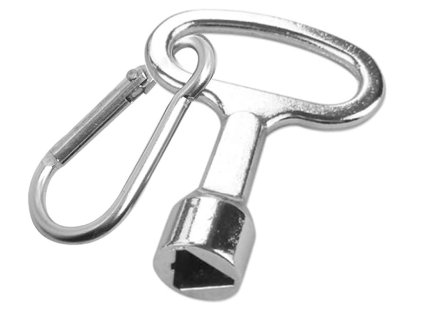 Trojúhelníkový nástrčný klíč pro panelové zámky 10 mm, s karabinou (1)