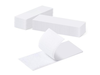 6 párů suchý zip s lepidlem, 5×15 cm, nosnost 5,5 kg, bílý