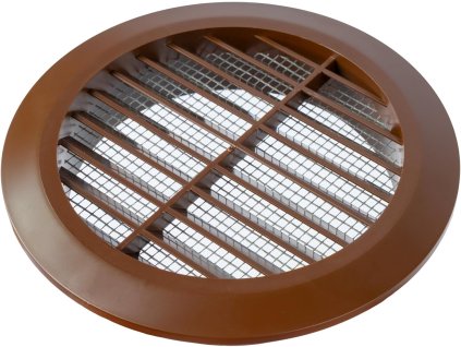 EUROPLAST Kryt větracího otvoru 100 mm, kulatá mřížka, hnědá (1)