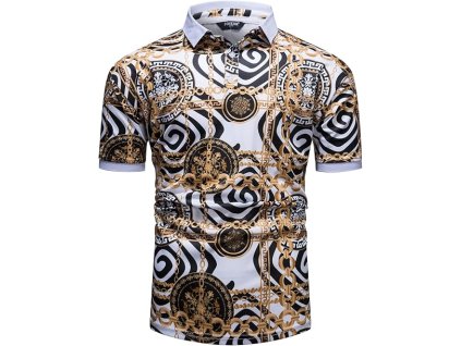 Pánská letní plážová košile, bílá, řetěz (1)