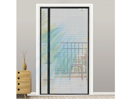 Magnetická síť proti hmyzu na dveře, 90x210 cm, černá, levá i pravá (1)