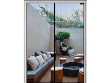 Magnetická síť proti hmyzu na dveře, 100x210 cm, černá (Home) (1)