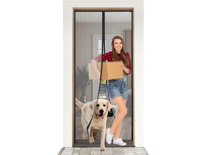 Magnetická síť proti hmyzu do dveří, 80x210 cm, černá (1)