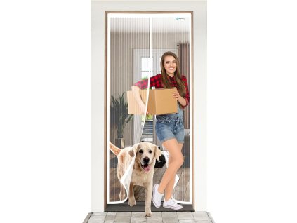 Magnetická síť proti hmyzu do dveří, 120x210 cm, bílá (1)