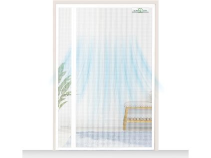 Magnetická síť proti hmyzu na dveře, 120x210 cm, bílá, levá i pravá (1)
