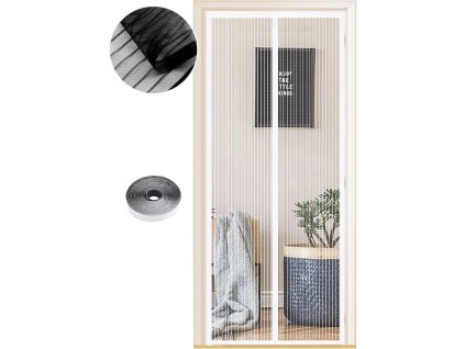 Went® Magnetická síť proti hmyzu na dveře, 80x230 cm, bílá (1)