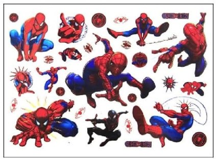 12 listů dětských dočasných tetování hrdinové Spiderman (3)