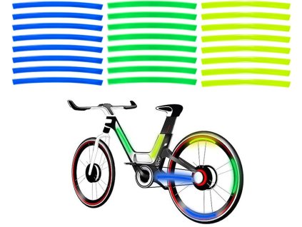 24ks Reflexní prvky, reflexní nálepka žlutá, zelená, modrá (1)