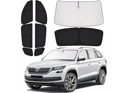 Ochrana proti slunci pro Škoda Kodiaq 2017 2024, kompletní sada tepelné izolace a ochrana soukromí (1)