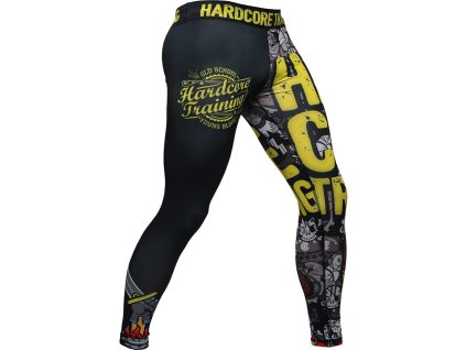 Hardcore Training Pánské kompresní legíny, žlutočerné, S (1)