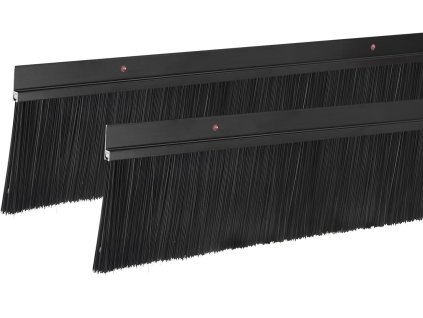 2ks dveřního kartáče, podlahové těsnění, 1000 x 105 mm, černá (1)