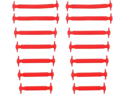 RECKNEY Tkaničky bez zavazování pro děti i dospělé, silikon, červené (1)