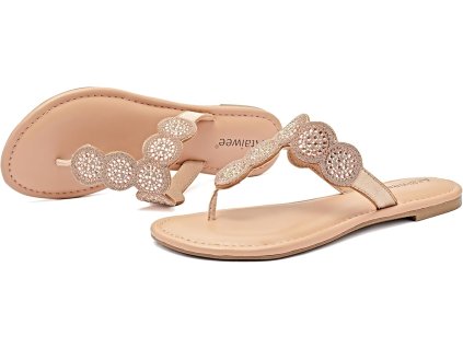 Ataiwee® Dámské Slide sandály, módní ploché sandály (1)