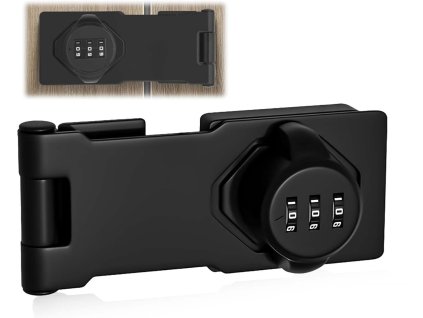 3místný kombinační zámek na skříňky, černý (1)