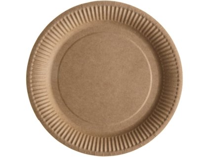 10ks Papírový talíř přírodní oslavení 22,5 cm, párty talíř 5154 (1)