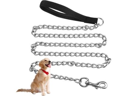 Psí vodítko pro malé a střední psy, 120 cm dlouhé z pevné legované oceli (1)
