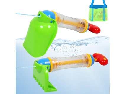 2ks Vodní pistole pro malé děti, stříkací pistole s lopatkou, hrábkami a taškou (1)