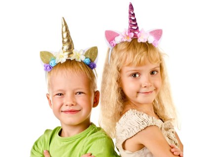 2ks čelenky s jednorožcem do vlasů, pro děti i dispělé (1)