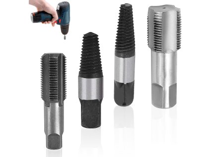 4dílná sada vytahovačů zalomených šroubů a závitníků (1)