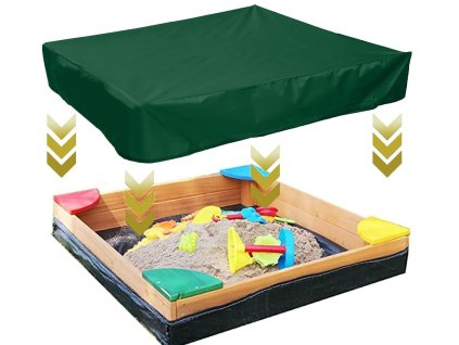 Vodotěsná krycí plachta na pískoviště, 120x120x20 cm, se stahovací šňůrkou (1)