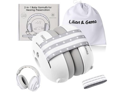 Lilian&Gema Sluchátka 2v1 s potlačením hluku pro miminka, nastavitelná 3 48 měsíců (1)