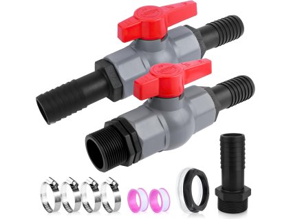 2ks Kulový kohout 1 14 (32 mm) s hadicovou spojkou, vnitřní závit (1)