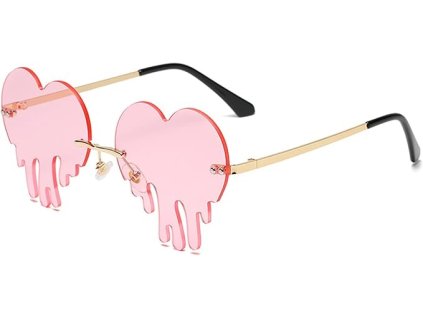 Dollger Sluneční brýle ve tvaru srdce, UV 400, párty brýle, červené (1)
