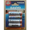 4ks AA nabíjecí baterie NiMH SANYO 2500mAh