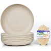 6dílná sada PP hlubokých talířů 23 cm pro camping, caravaning, béžové (1)