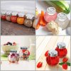 BELLE VOUS 24ks 50ml kulaté čiré malé sklenice na marmeládu se šroubovacím víčkem (4)