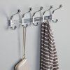 mDesign Věšák na dveře s 5 dvojitými háčky, chrom (3)
