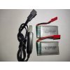 2ks 3,7V 500mAh li ion baterie s nabíjecím kabelem pro kvadrokoptéru (2)