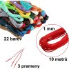 220m Microcord 1mm, 22 barev voskovaná polyesterová šňůra (3)