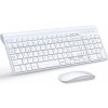 TopMate Ultratenká tichá bezdrátová klávesnice a myš 2,4G, bílá (2)