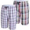 2ks Pánské kostkované pyžamové šortky s kapsami, S, 100% bavlna (2)