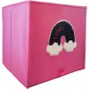 2ks dětský úložný box 30x30x30 cm pro děti s flitrovým předním dílem, růžové (2)