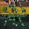 5ks Strašidelně zářící kostra černé kočky, zelená fluorescence (4)