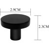 10ks Nábytkové knoflíky černé matné, kulaté (2)