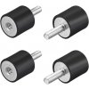 4ks gumové vibrační držáky M6, 20x20 mm (2)