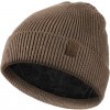 Baggy Beanie Pletená vlněná čepice zimní s teplou podšívkou, unisex, hnědá (1)