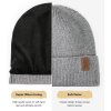 Baggy Beanie Pletená vlněná čepice zimní s teplou podšívkou, unisex, vícebarevná šedá (2)