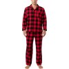 Pánské kostkované pyžamo z bavlněného flanelu, L (4)