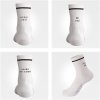 Made by Nami 3 páry bílé bavlněné ponožky Crew s nápisy, EU 40 44 (3)