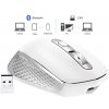 Dobíjecí ergonomická myš, Bluetooth, 2.4 GHz, USB, 2400 DPI, bílá (5)