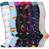 7 párů kompresní ponožky pro ženy a muže, 15 20 mmHg, EU 42 46, mix barev, podkolenky (7)
