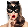 Maska Cat Woman, černá PU kůže, příslušenství ke kostýmu (1)