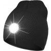 Pletená čepice s LED světlem, černá (1)