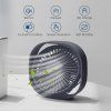 Mini USB stolní ventilátor, 3 rychlosti, 360°, šedý (5)