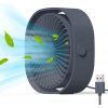 Mini USB stolní ventilátor, 3 rychlosti, 360°, šedý (1)