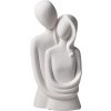 Abstraktní moderní keramická socha páru, keramika, dekorace, bílá (1)